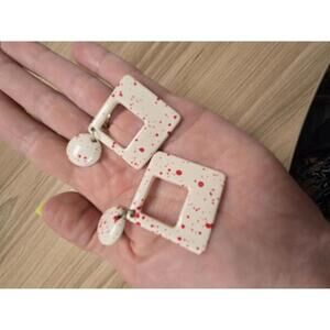 80s Chic Splattered Square Earrings